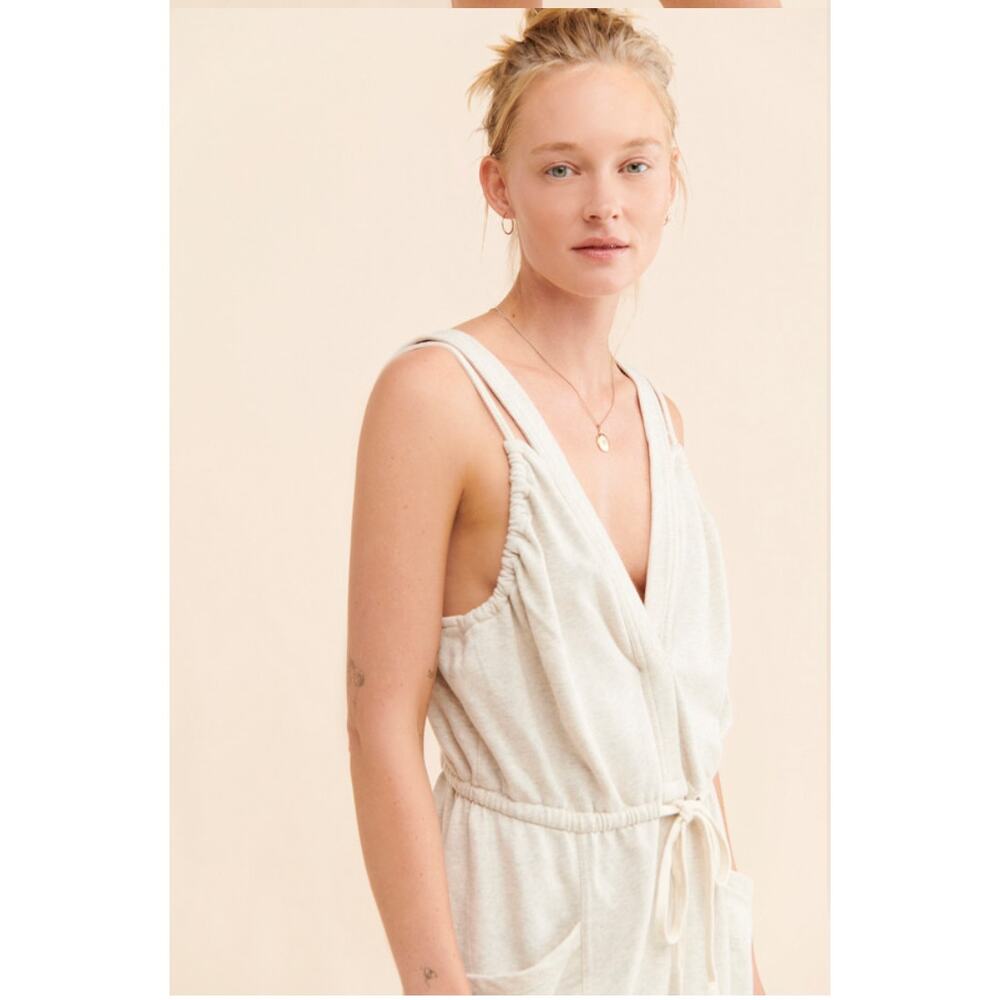 Daily Practice by Anthropologie Playa del Amore Romper Light Sand Size Small - Picture 6 of 11